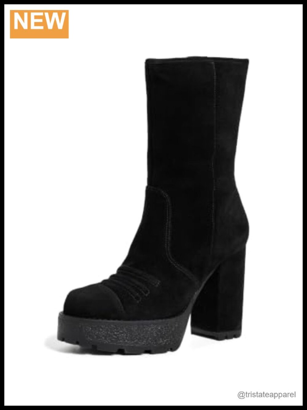 Marley Suede Lug Sole Platform Boots | Mid-Calf Block Heel